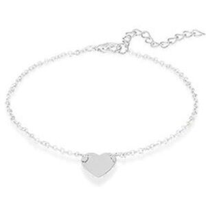 Heart Anklet Silvertone Ankle Bracelet NEW